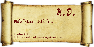 Mádai Dóra névjegykártya