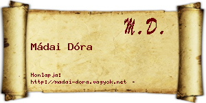 Mádai Dóra névjegykártya